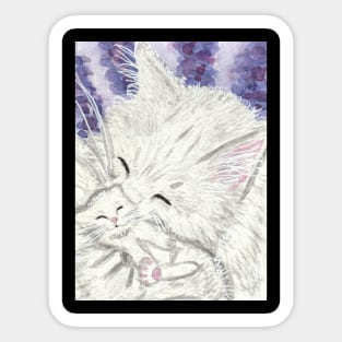 Mother and baby cat art Sticker